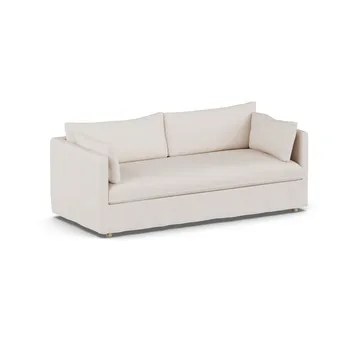 Linnevik sofa - Same Off White 6671-hvidolieret eg, 3-pers., med skørt - 1898