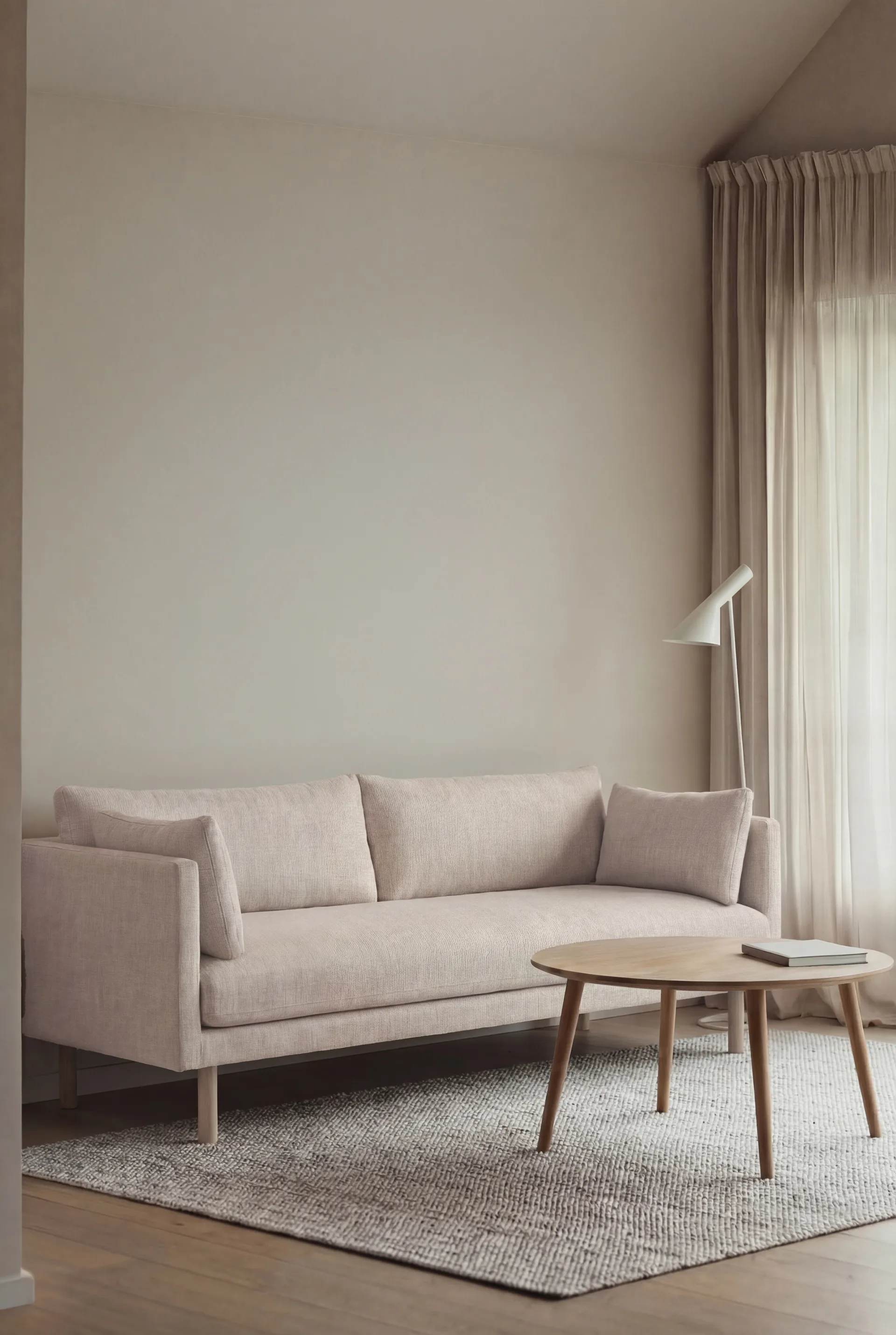 Linnevik sofa, Same Off White 6671-hvidolieret eg, 3-pers., uden skørt 1898