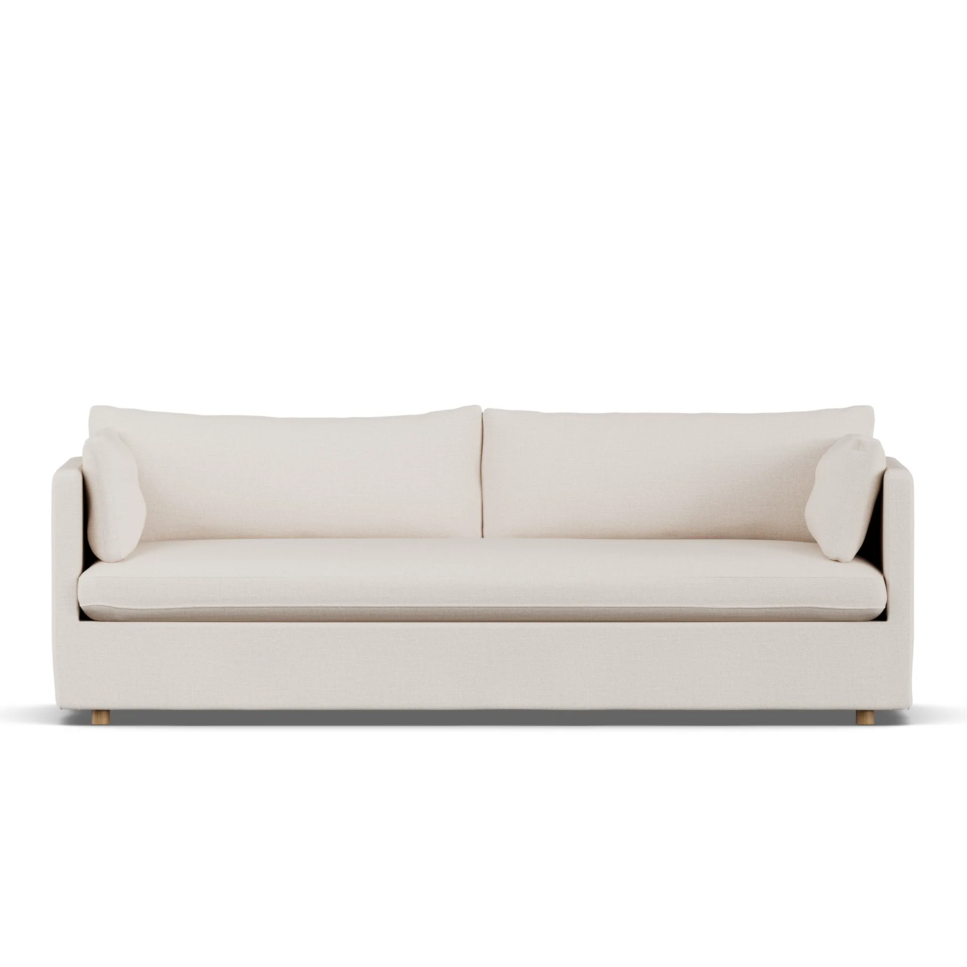 Linnevik sofa, Same Off White 6671-hvidolieret eg, 4-pers., med skørt 1898