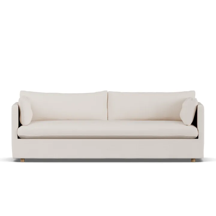 Linnevik sofa - Same Off White 6671-hvidolieret eg, 4-pers., med skørt - 1898