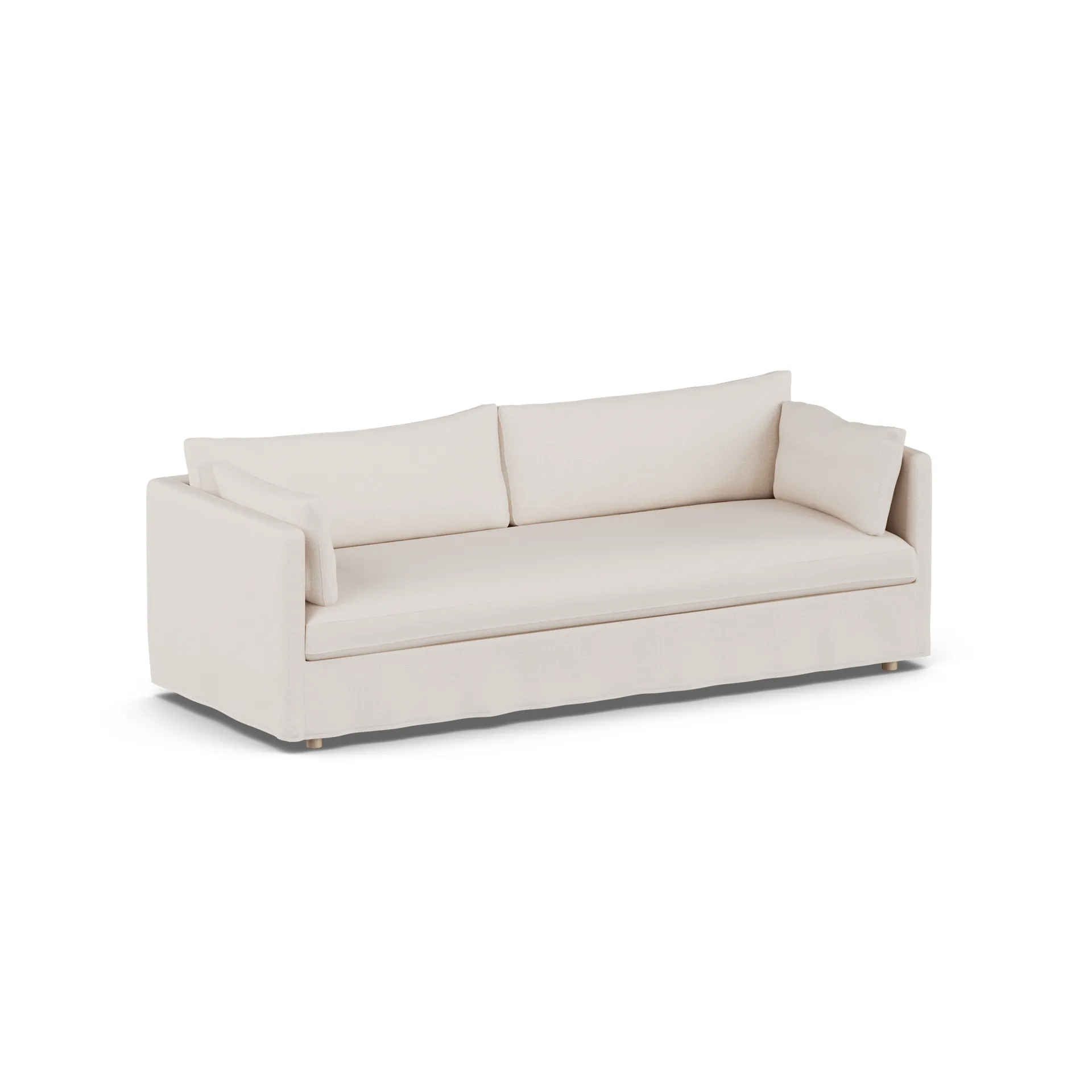 Linnevik sofa, Same Off White 6671-hvidolieret eg, 4-pers., med skørt 1898