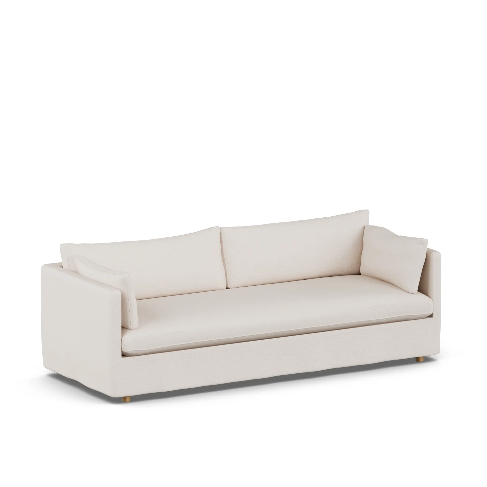 Linnevik sofa, Same Off White 6671-hvidolieret eg, 4-pers., med skørt 1898
