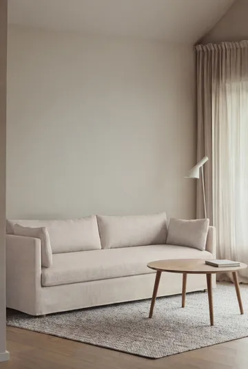 Linnevik sofa - Same Off White 6671-hvidolieret eg, 4-pers., med skørt - 1898