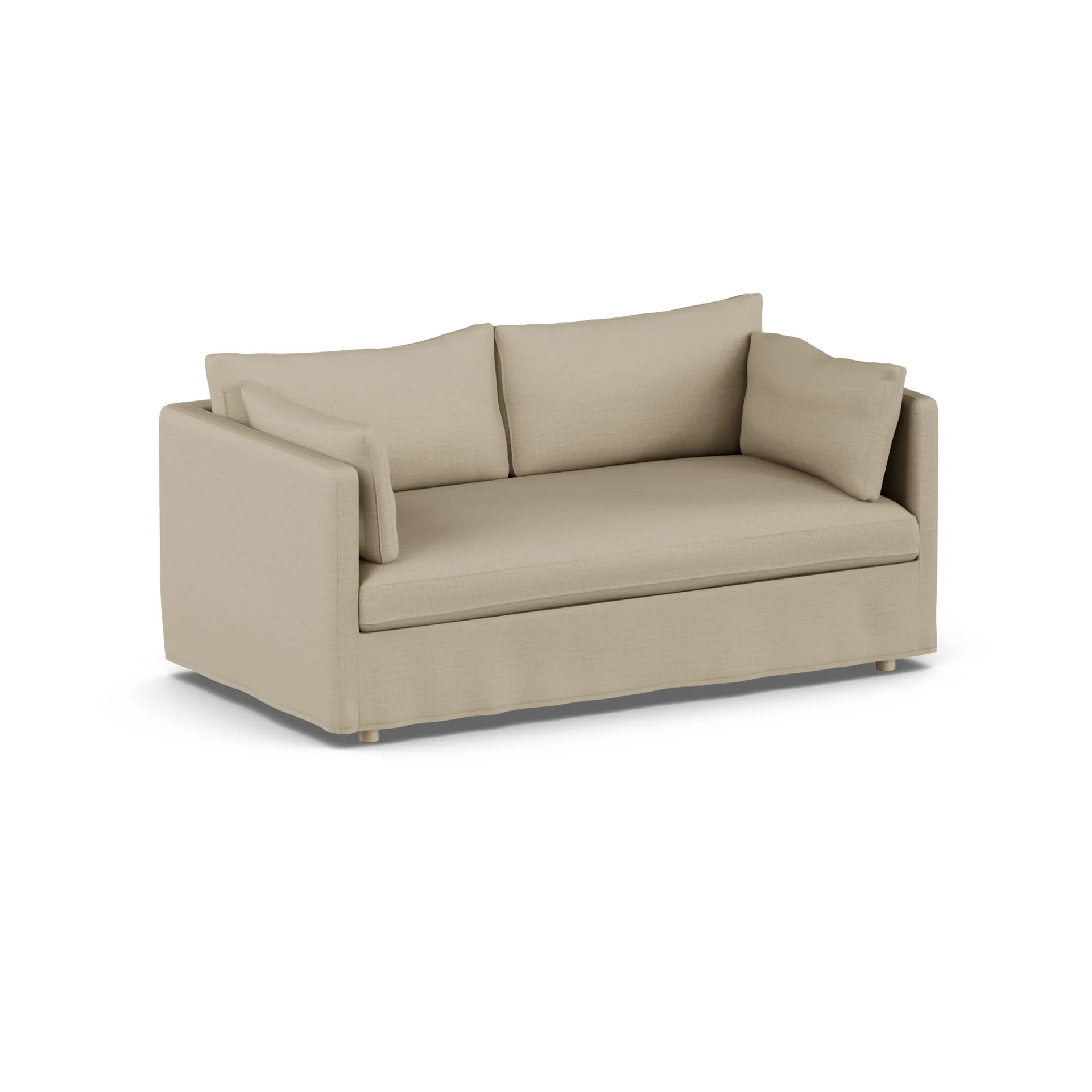 Linnevik sofa, Same Sand 6672-hvidolieret eg, 2-pers., med skørt 1898