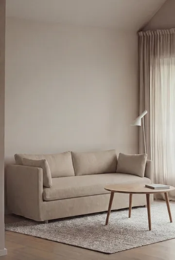 Linnevik sofa - Same Sand 6672-hvidolieret eg, 2-pers., med skørt - 1898