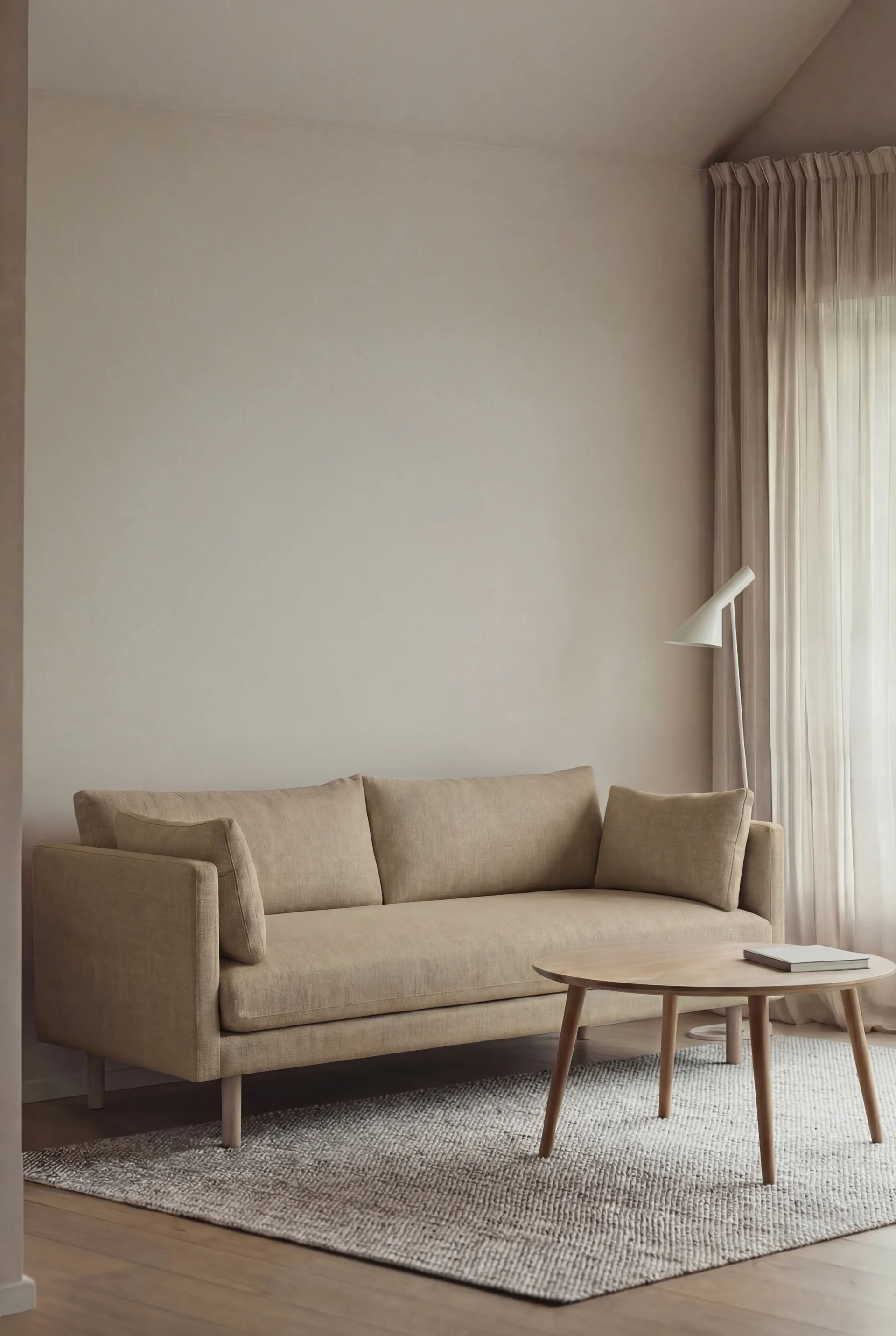 Linnevik sofa, Same Sand 6672-hvidolieret eg, 2-pers., uden skørt 1898
