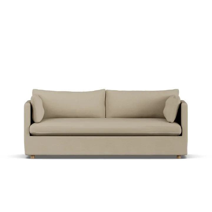 Linnevik sofa - Same Sand 6672-hvidolieret eg, 3-pers., med skørt - 1898