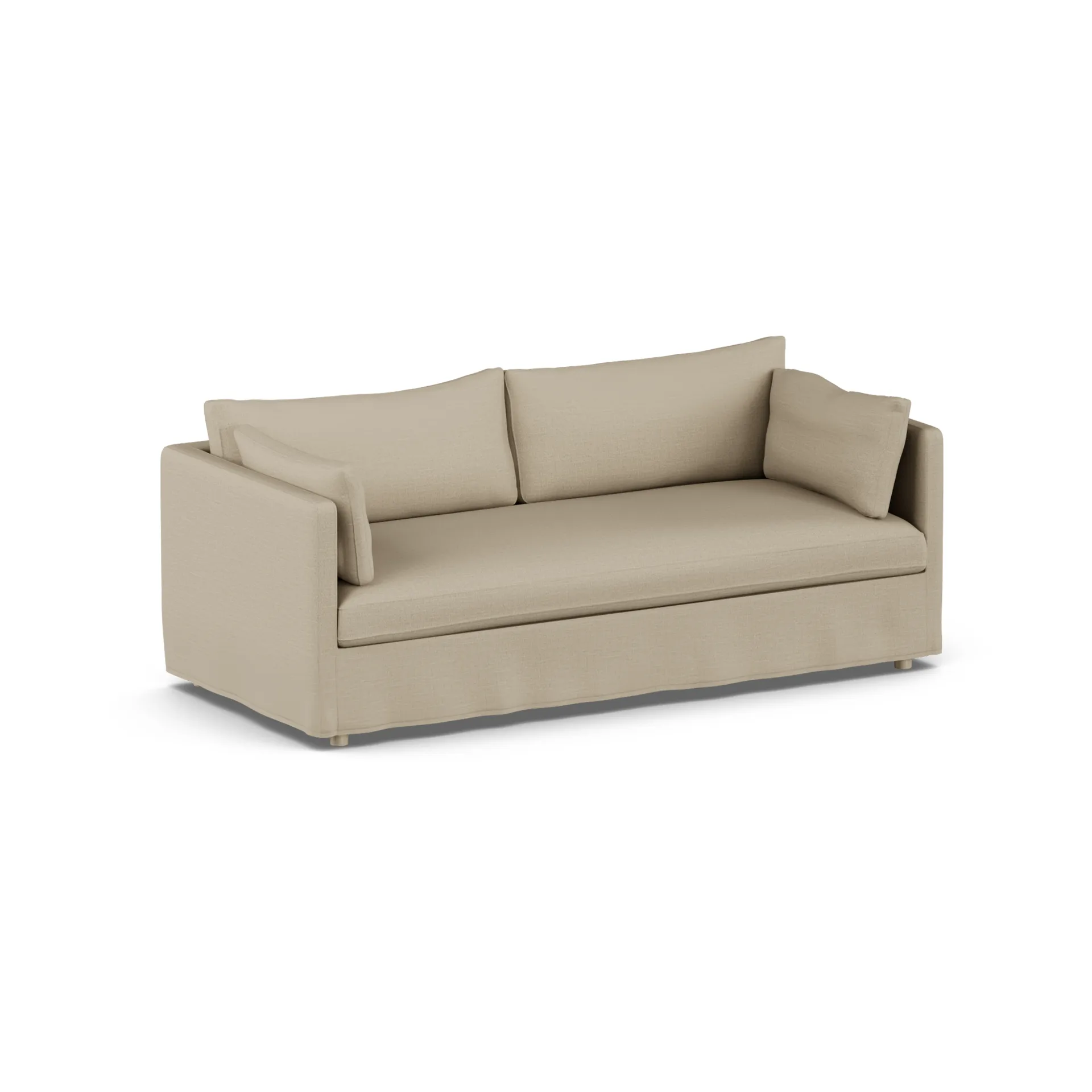 Linnevik sofa, Same Sand 6672-hvidolieret eg, 3-pers., med skørt 1898
