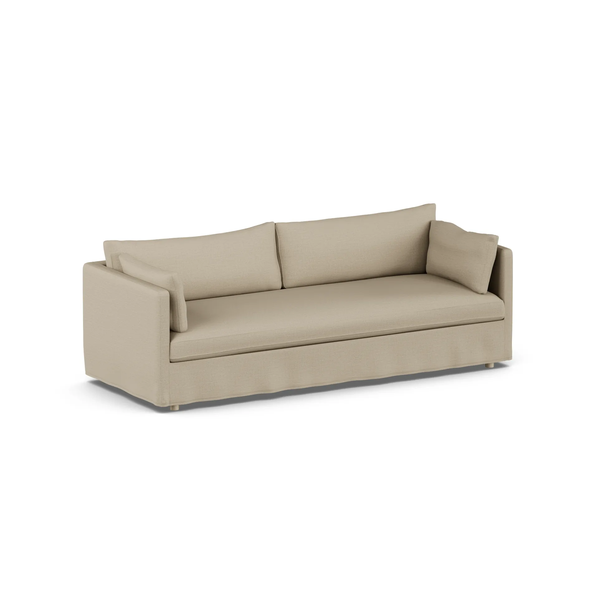 Linnevik sofa, Same Sand 6672-hvidolieret eg, 4-pers., med skørt 1898