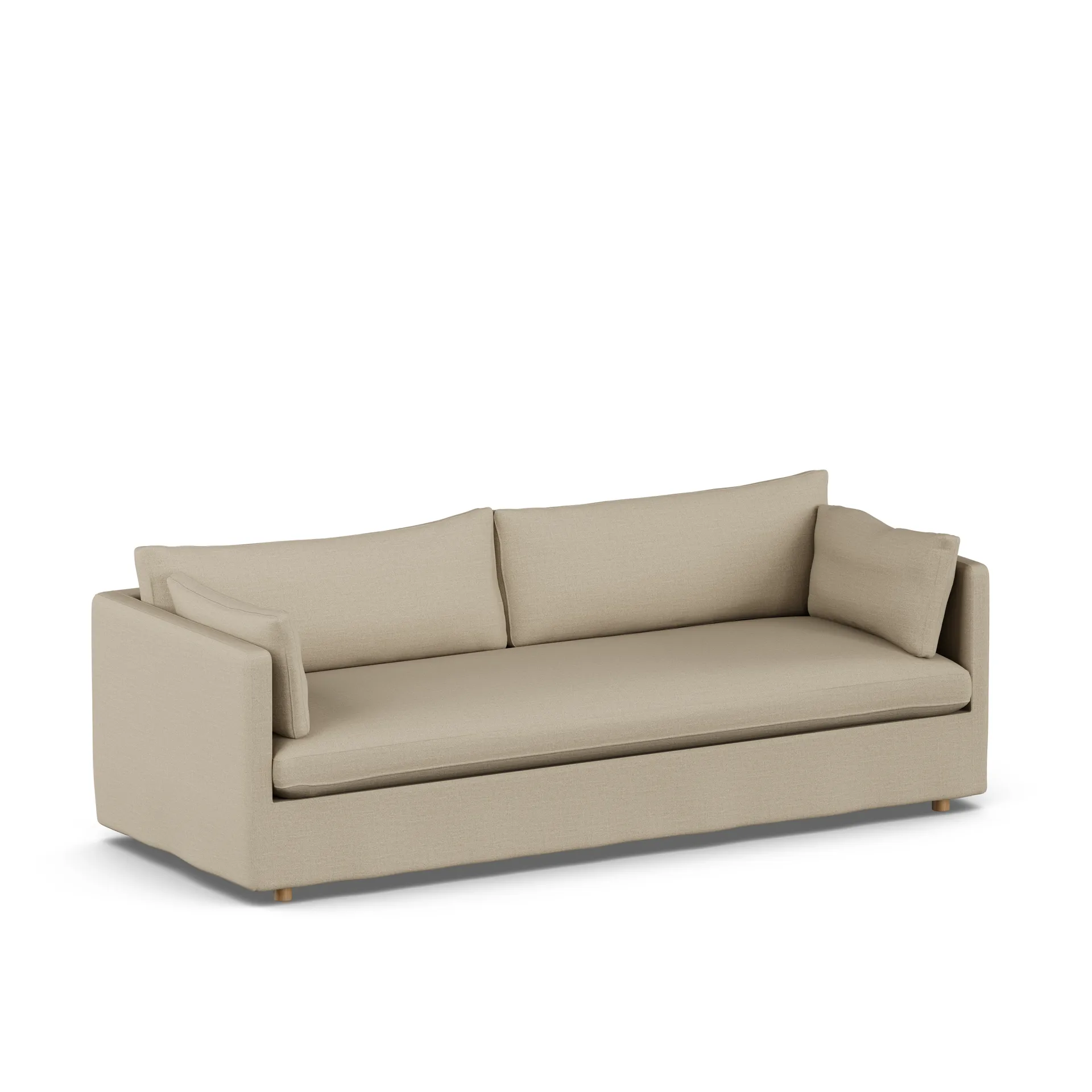 Linnevik sofa, Same Sand 6672-hvidolieret eg, 4-pers., med skørt 1898
