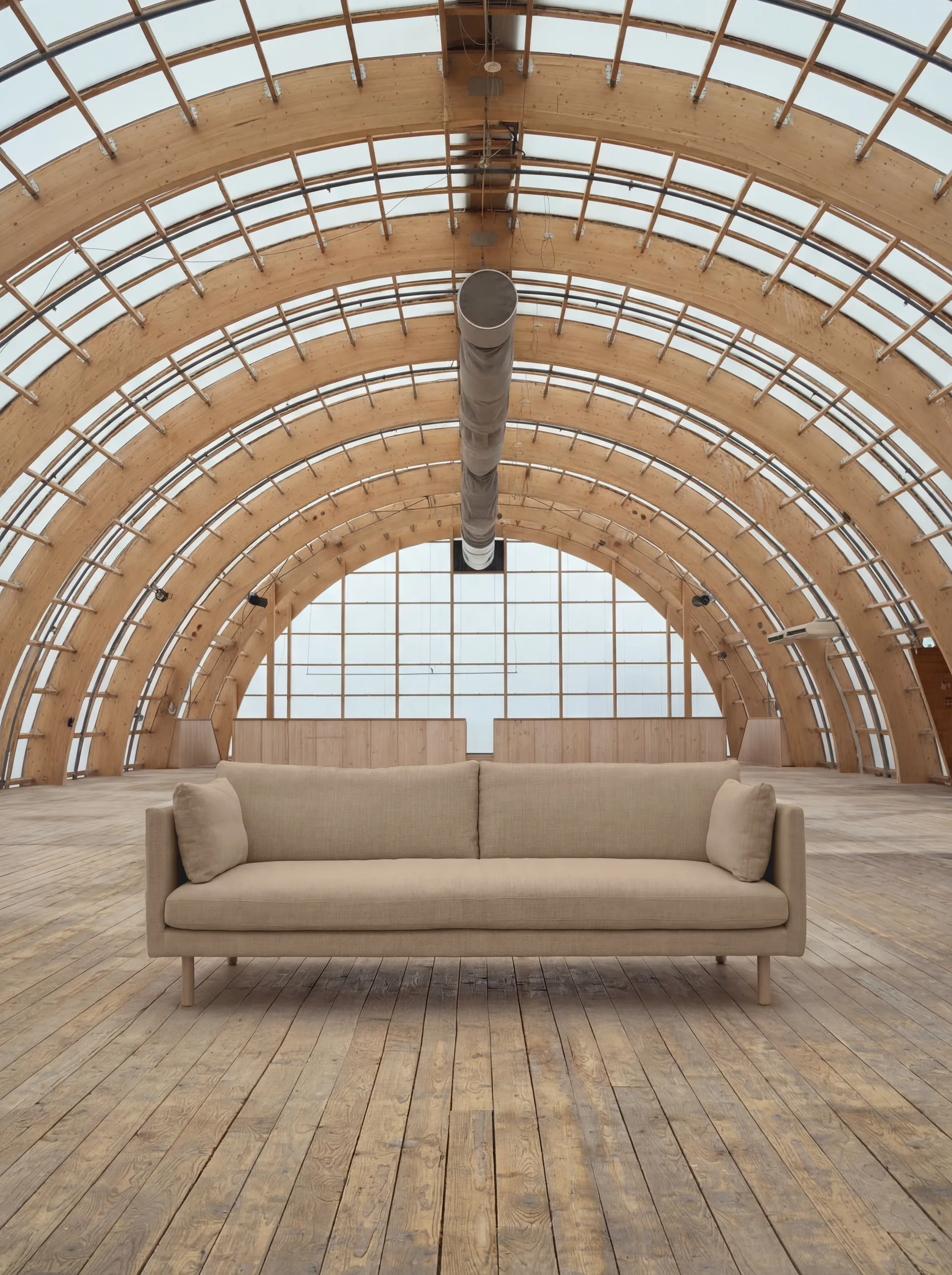 Linnevik sofa, Same Sand 6672-hvidolieret eg, 4-pers., uden skørt 1898