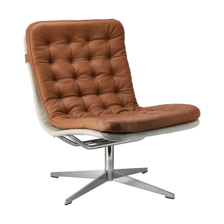 Loholm lænestol med drejefunktion - Cognac læder-Bern Beige 0341 - 1898