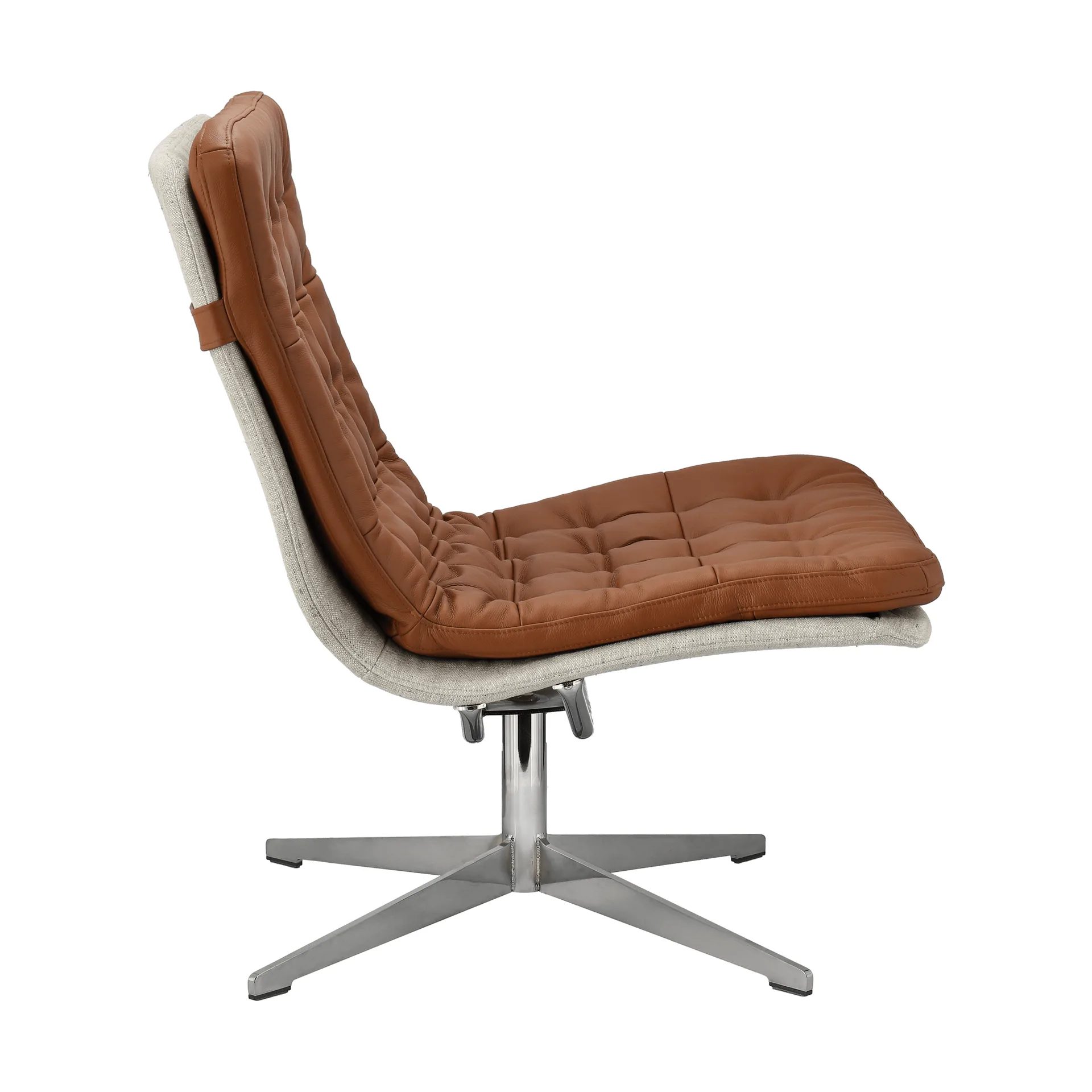 Loholm lænestol med drejefunktion, Cognac læder-Bern Beige 0341 1898