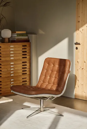 Loholm lænestol med drejefunktion - Cognac læder-Bern Beige 0341 - 1898