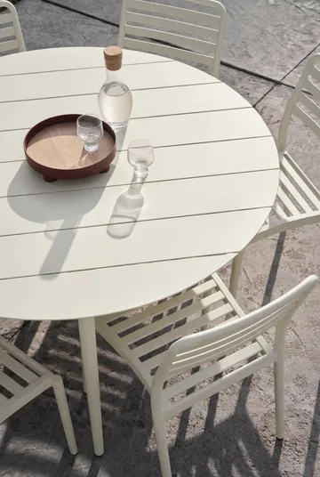 Marsala spisebord Ø140 cm + 4 stk. Messina stol, Off white - 1898