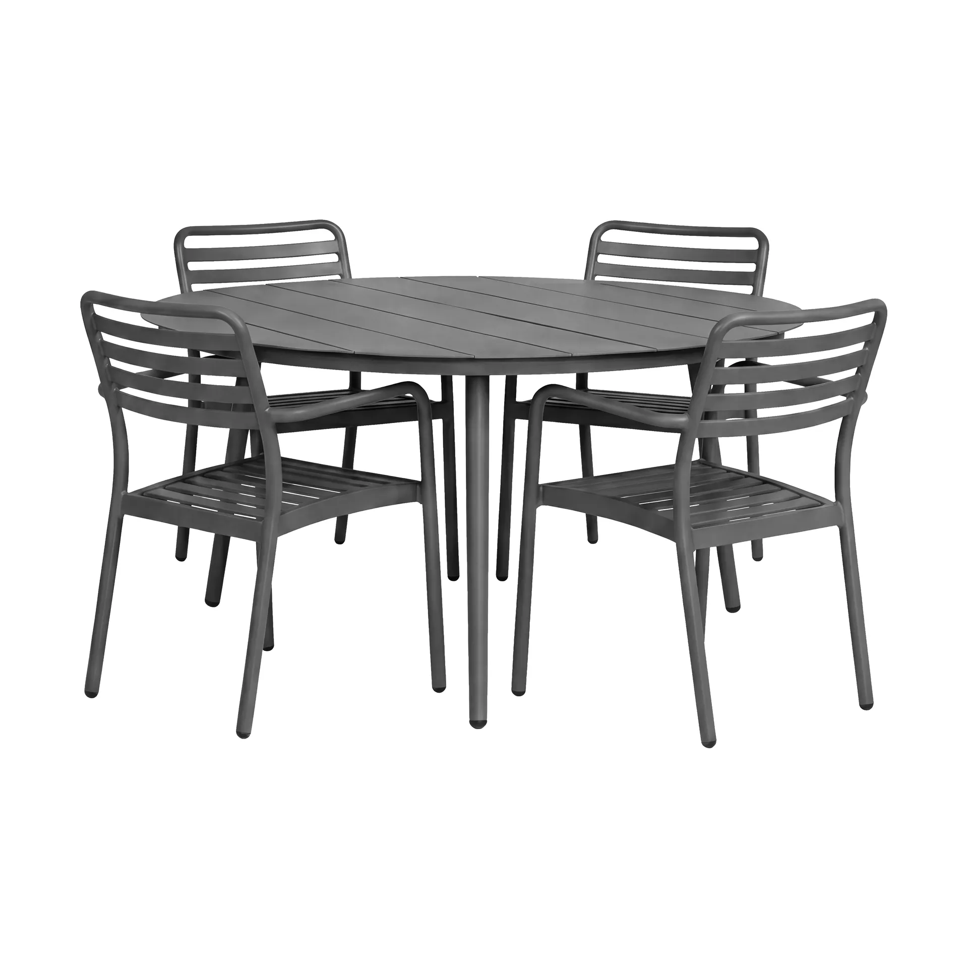 Marsala spisebord Ø140 cm + Messina karmstol 4 stk, Anthracite,  1898