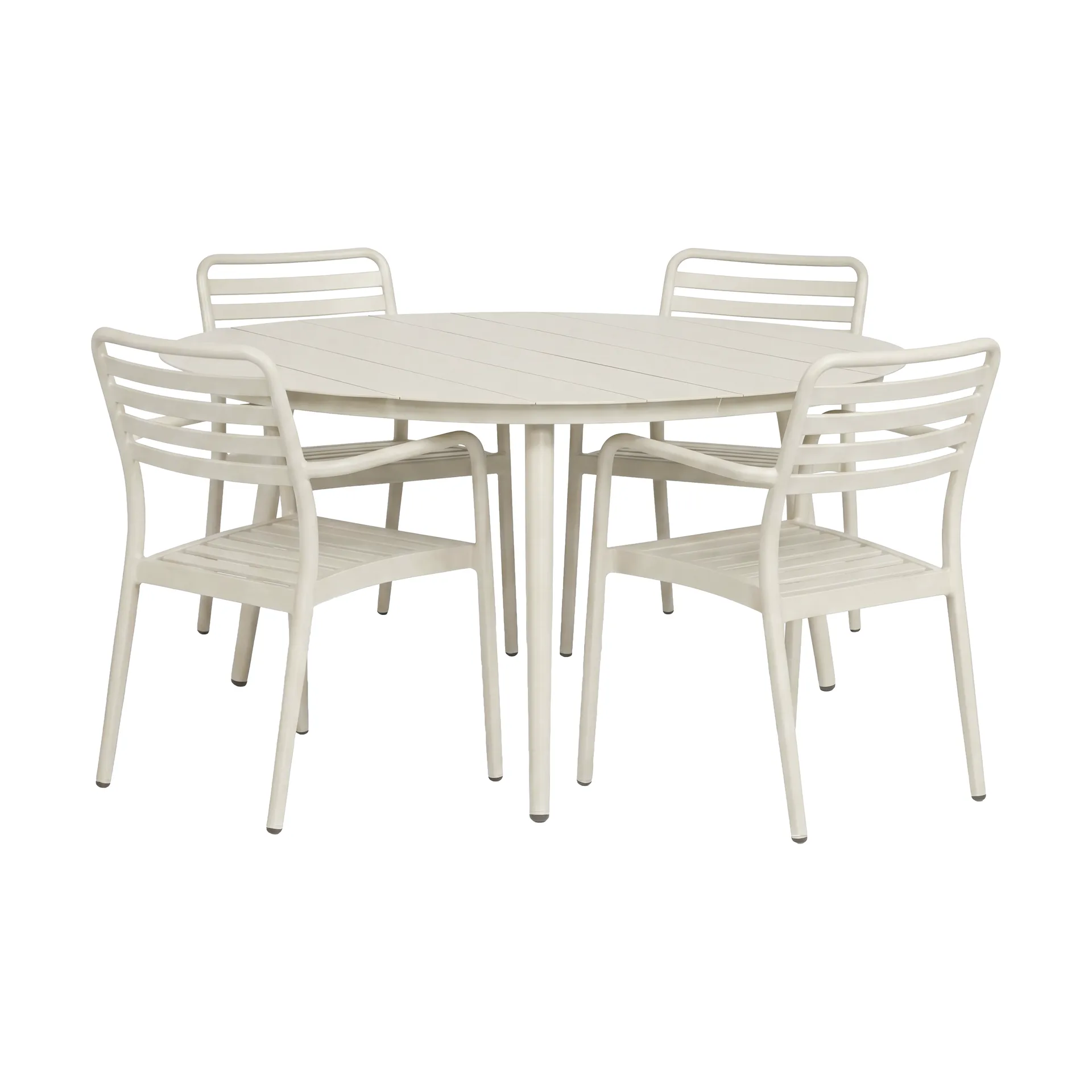 Marsala spisebord Ø140 cm + Messina karmstol 4 stk., Off white,  1898