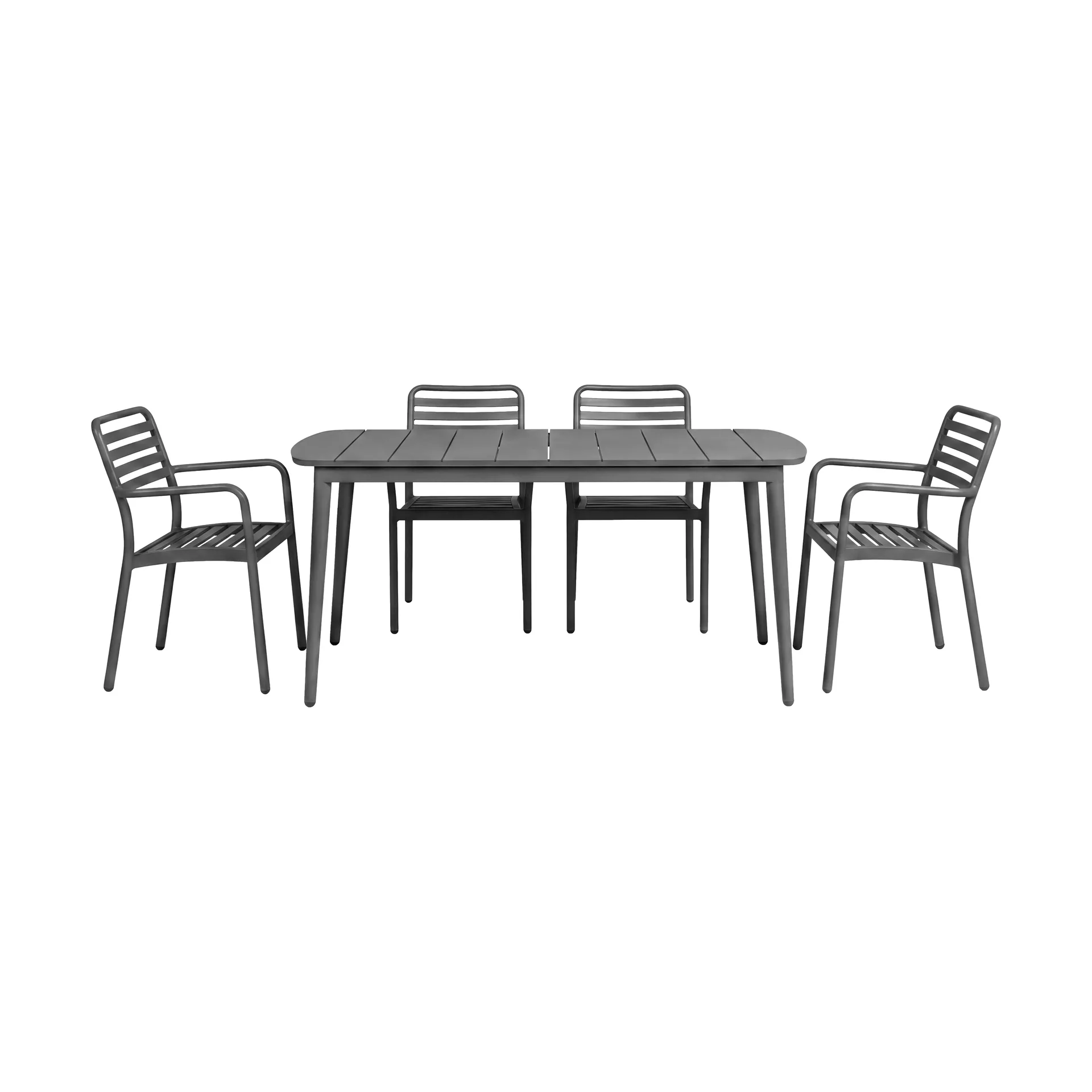 Marsala spisebord 152x90 cm + Messina karmstol 4 stk., Anthracite,  1898