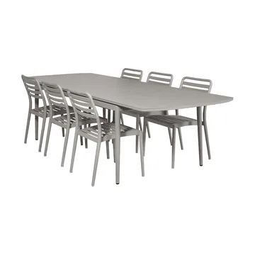 Marsala udtræksbord 208-288 cm + 6 stk. Messina stol, Taupe - 1898