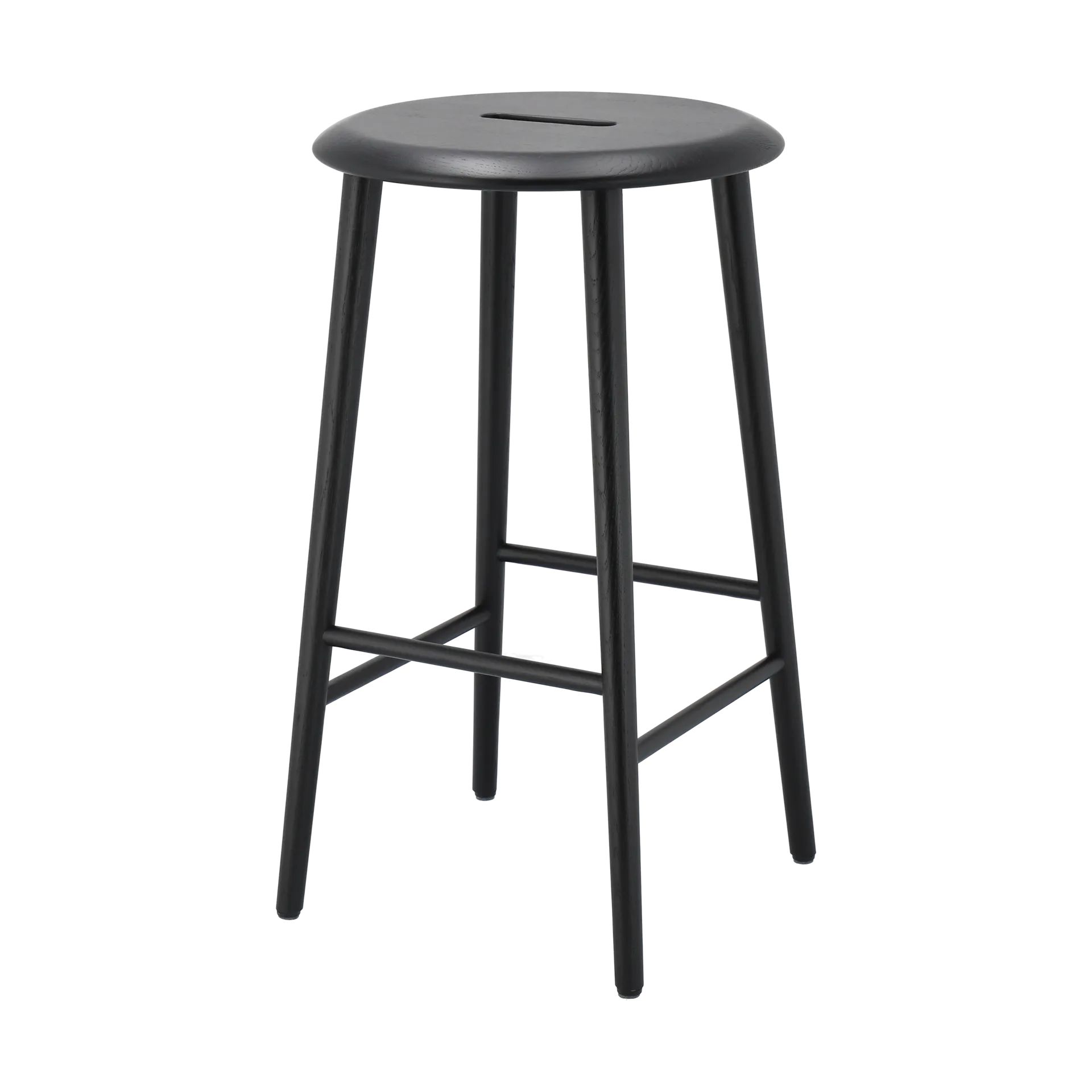 Norrabo rund barstol 65 cm, Sortlakeret eg 1898