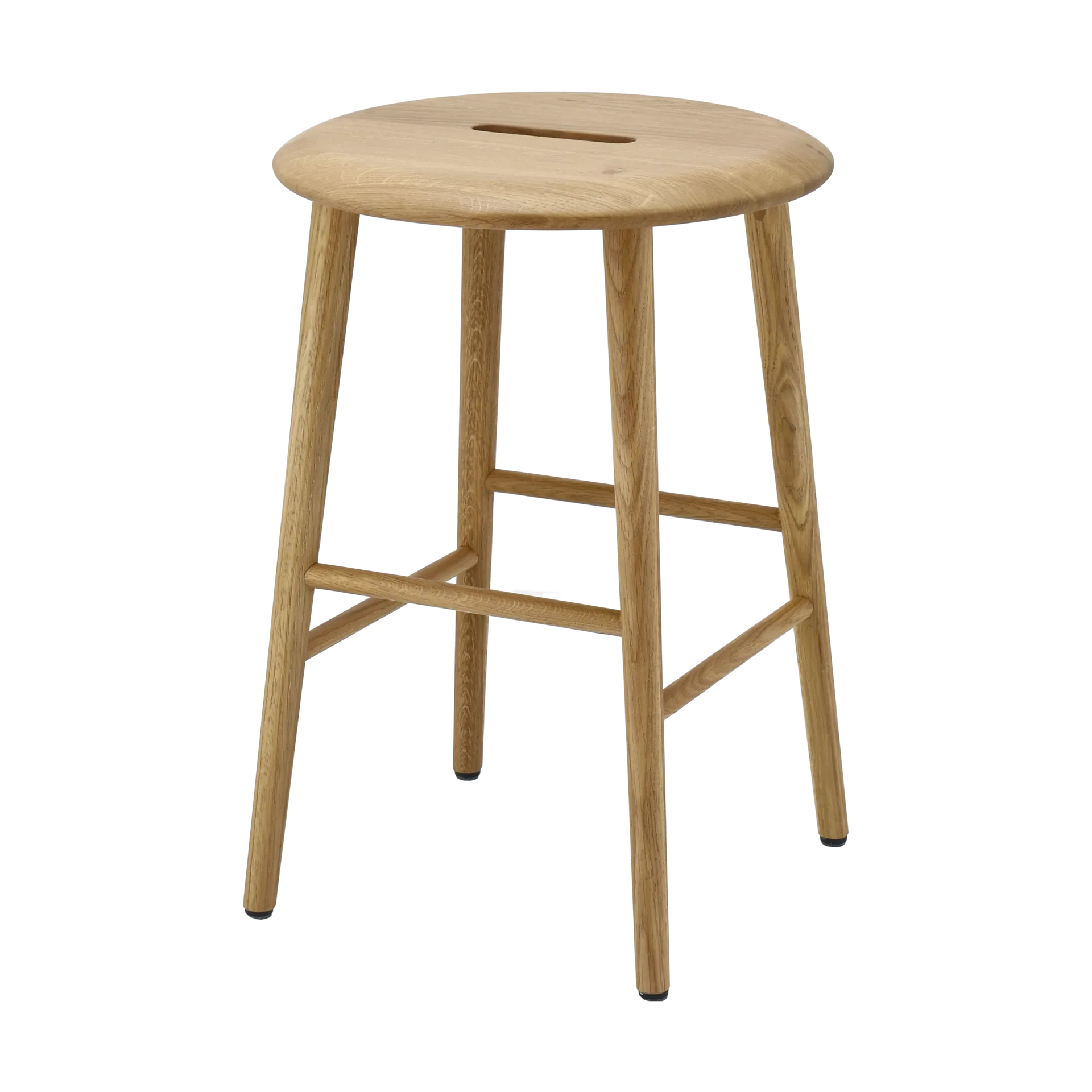 Norrabo rund skammel 53 cm, Naturlakeret eg, Ø38x53 cm 1898