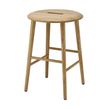 Norrabo rund skammel 53 cm - Naturlakeret eg, Ø38x53 cm - 1898