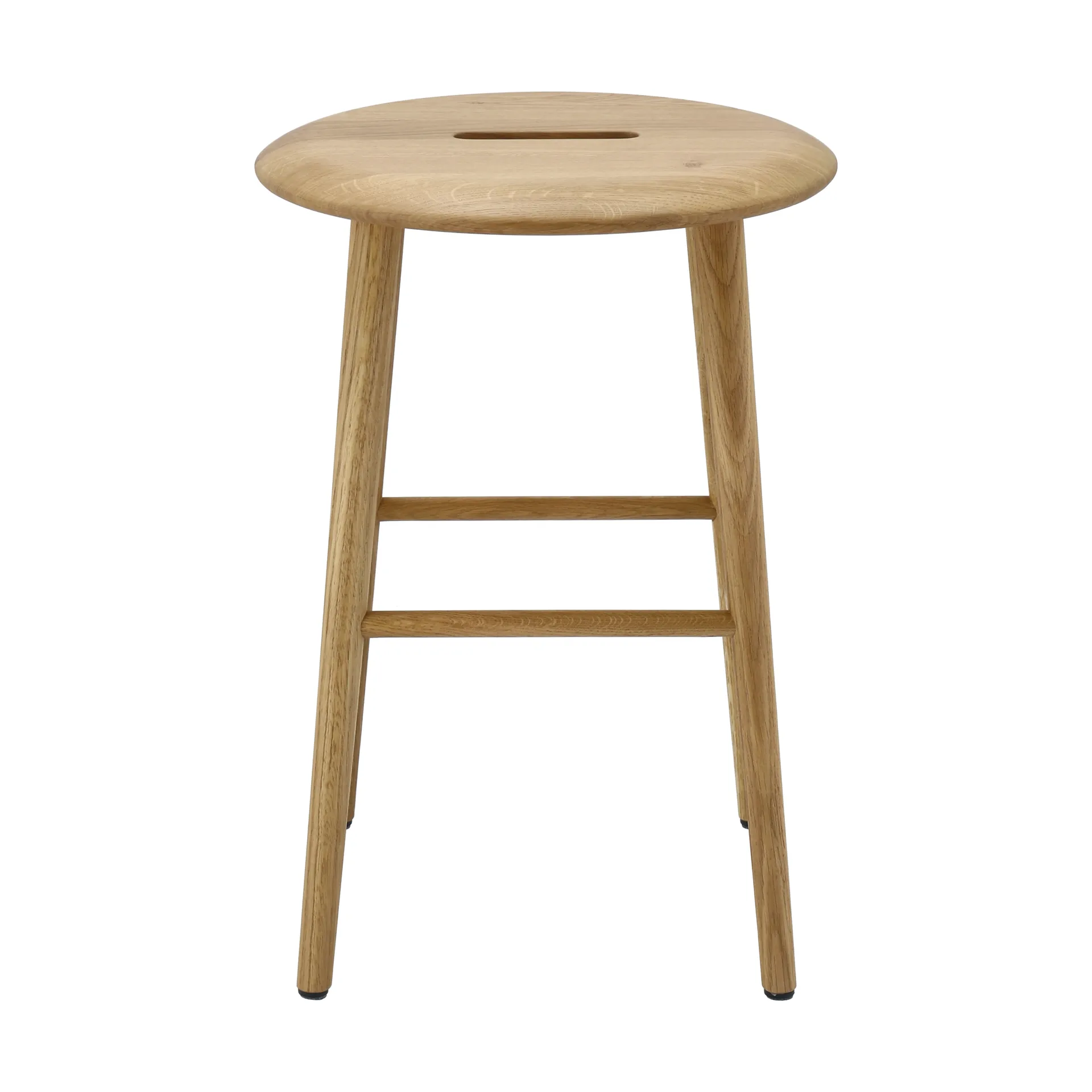 Norrabo rund skammel 53 cm, Naturlakeret eg, Ø38x53 cm 1898