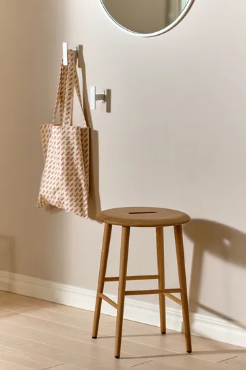 Norrabo rund skammel 53 cm - Naturlakeret eg, Ø38x53 cm - 1898