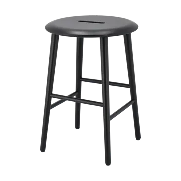 Norrabo rund skammel 53 cm - Sortlakeret eg, Ø38x53 cm - 1898