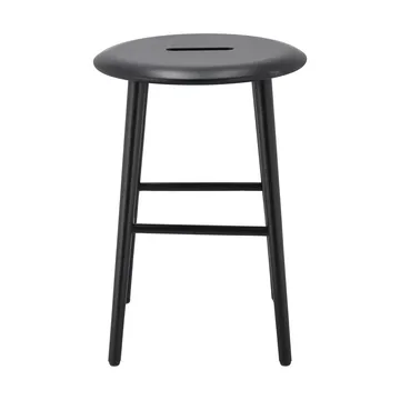 Norrabo rund skammel 53 cm - Sortlakeret eg, Ø38x53 cm - 1898