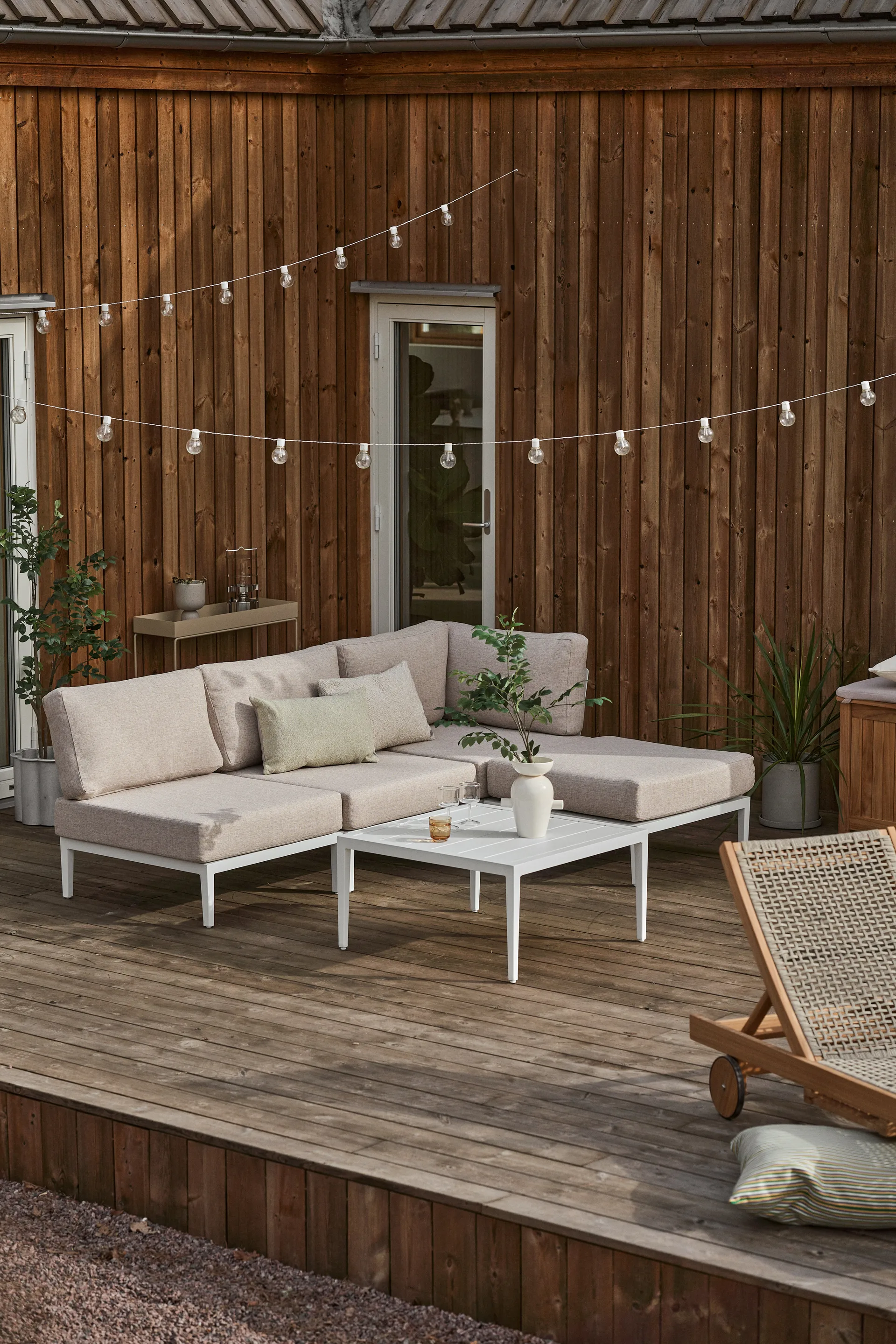 Santander modulsofa hjørnemodul, Hvid-beige 1898