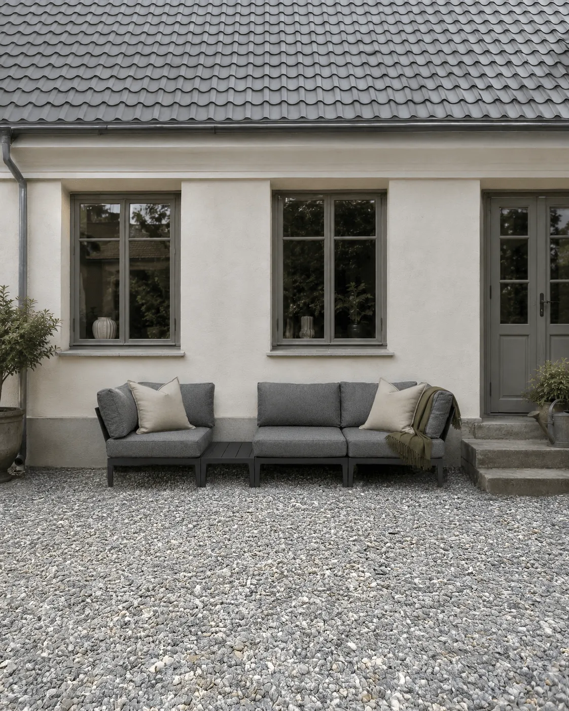 Santander sidebord 75x43x24 cm, Grå aluminium 1898
