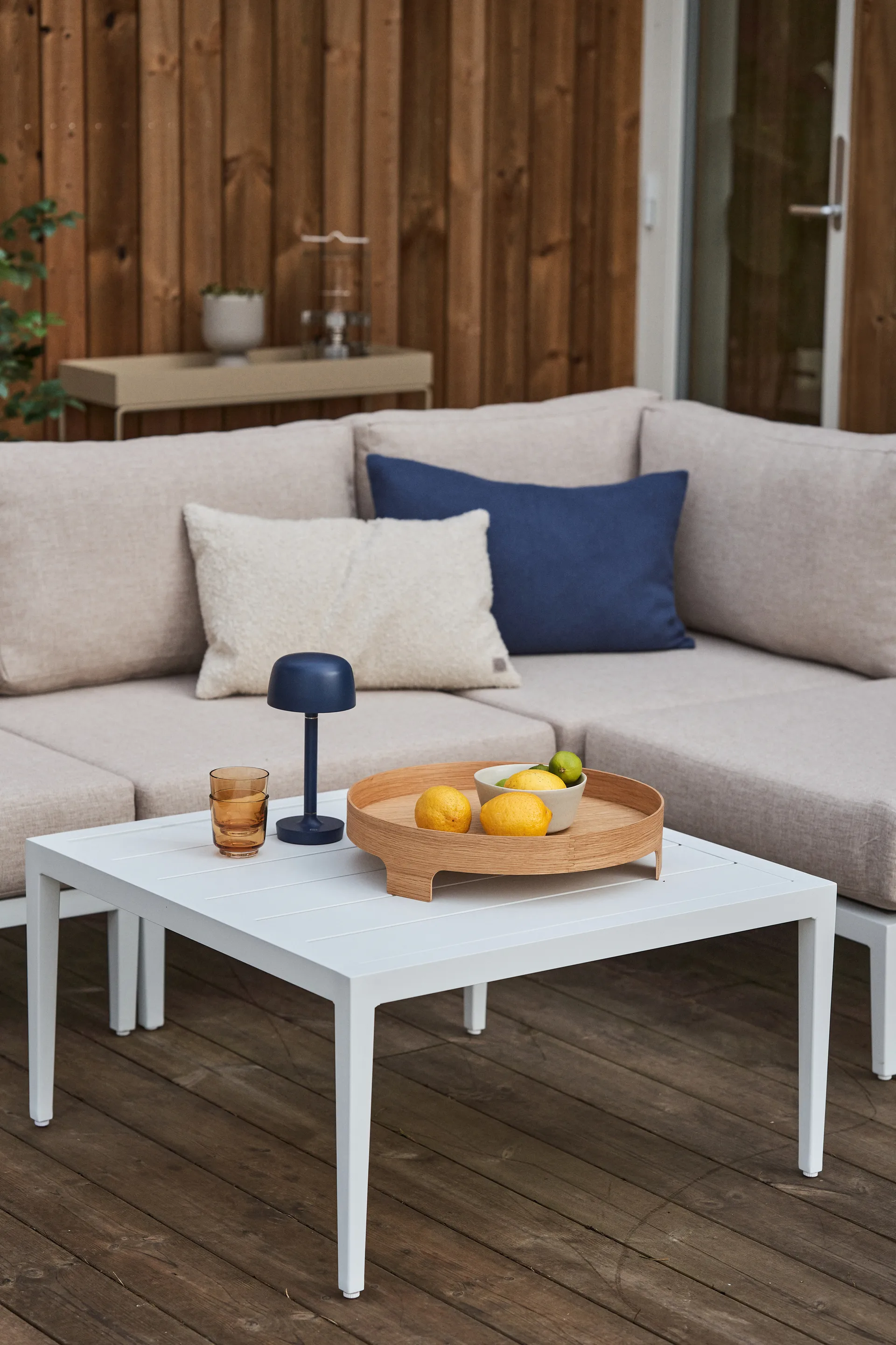 Santander sofabord 78x78x40 cm, Hvid aluminium 1898