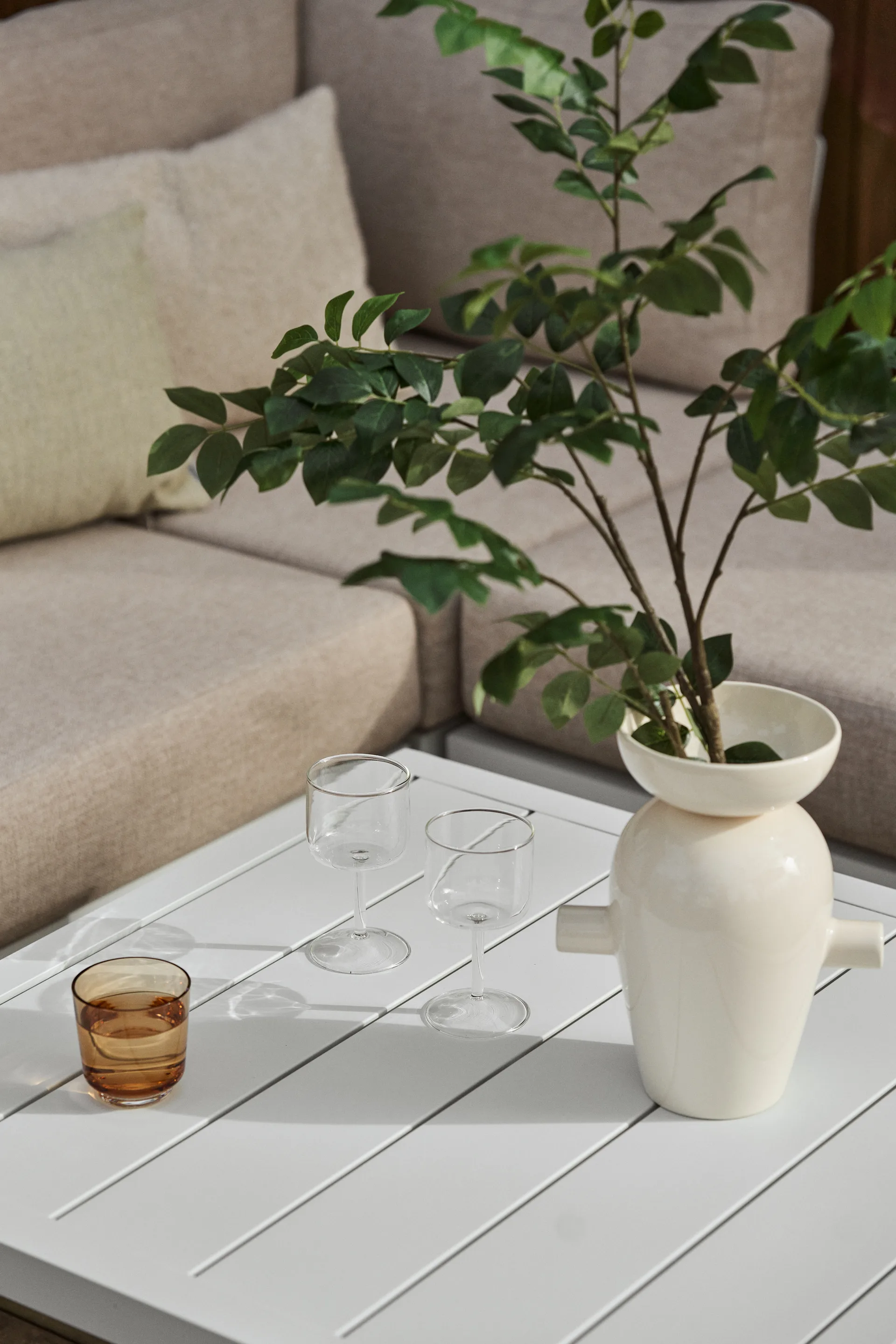 Santander sofabord 78x78x40 cm, Hvid aluminium 1898