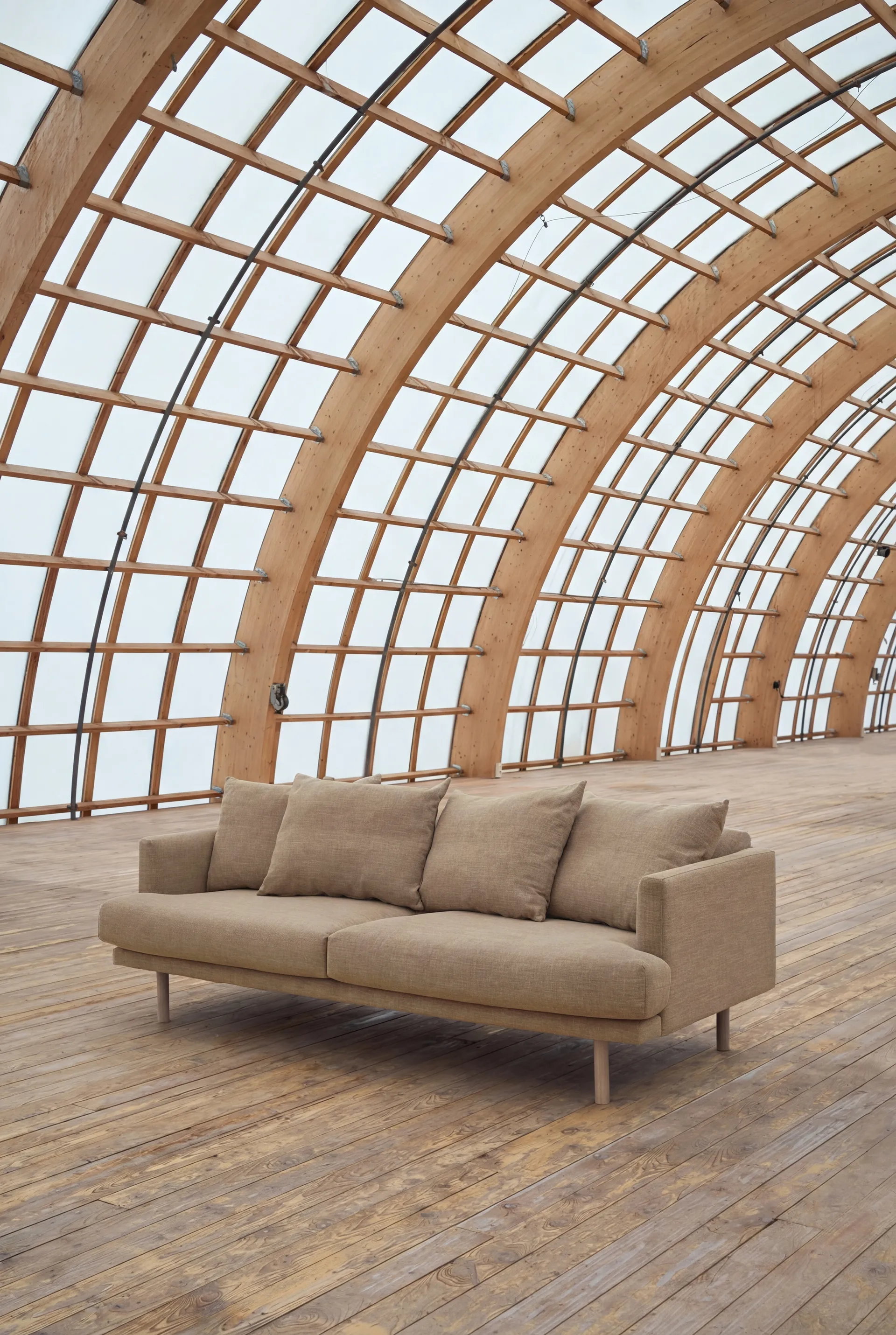 Sjövik sofa, Same Sand 6672-hvidolieret eg, 3-pers. 1898