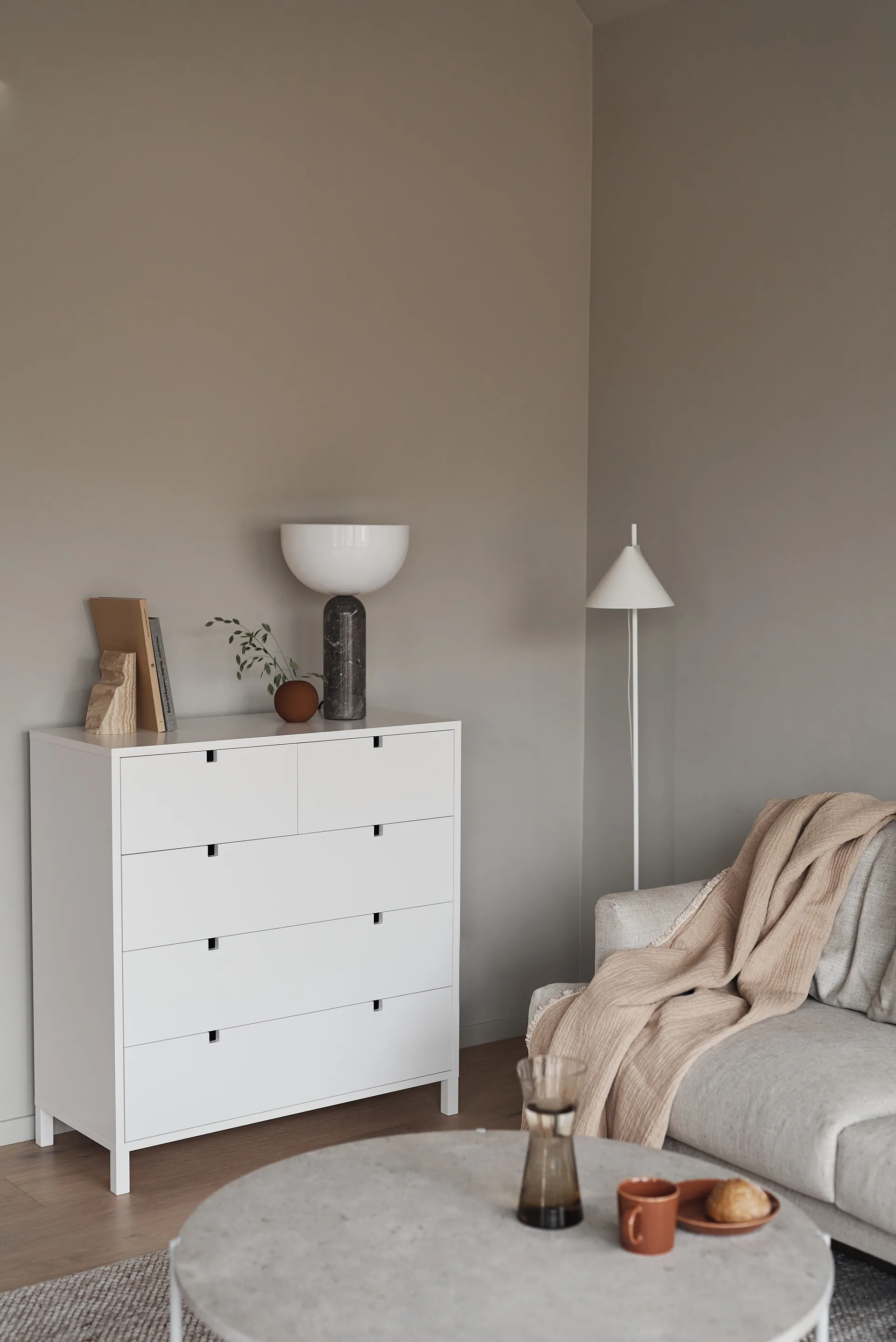 Square kommode 2+3 skuffer, Hvid 1898