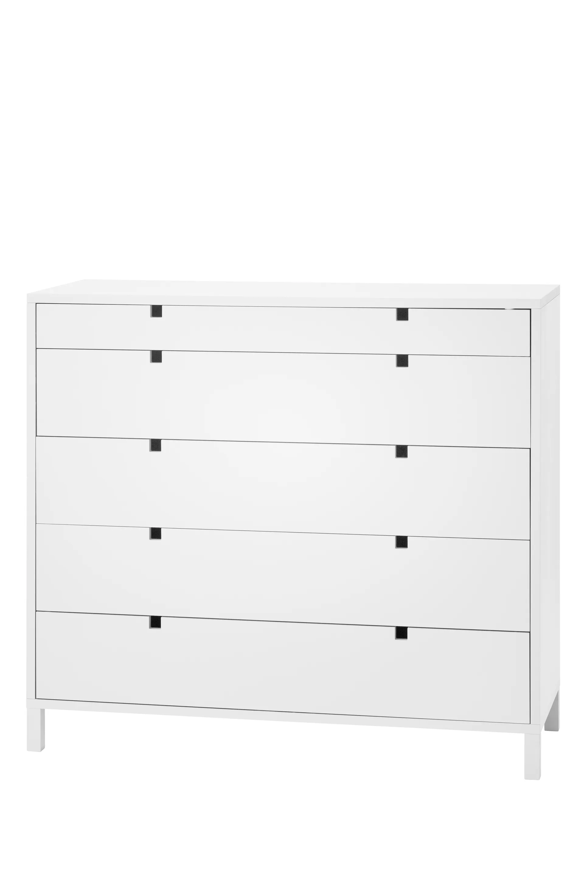 Square kommode 5 skuffer, Hvid 1898