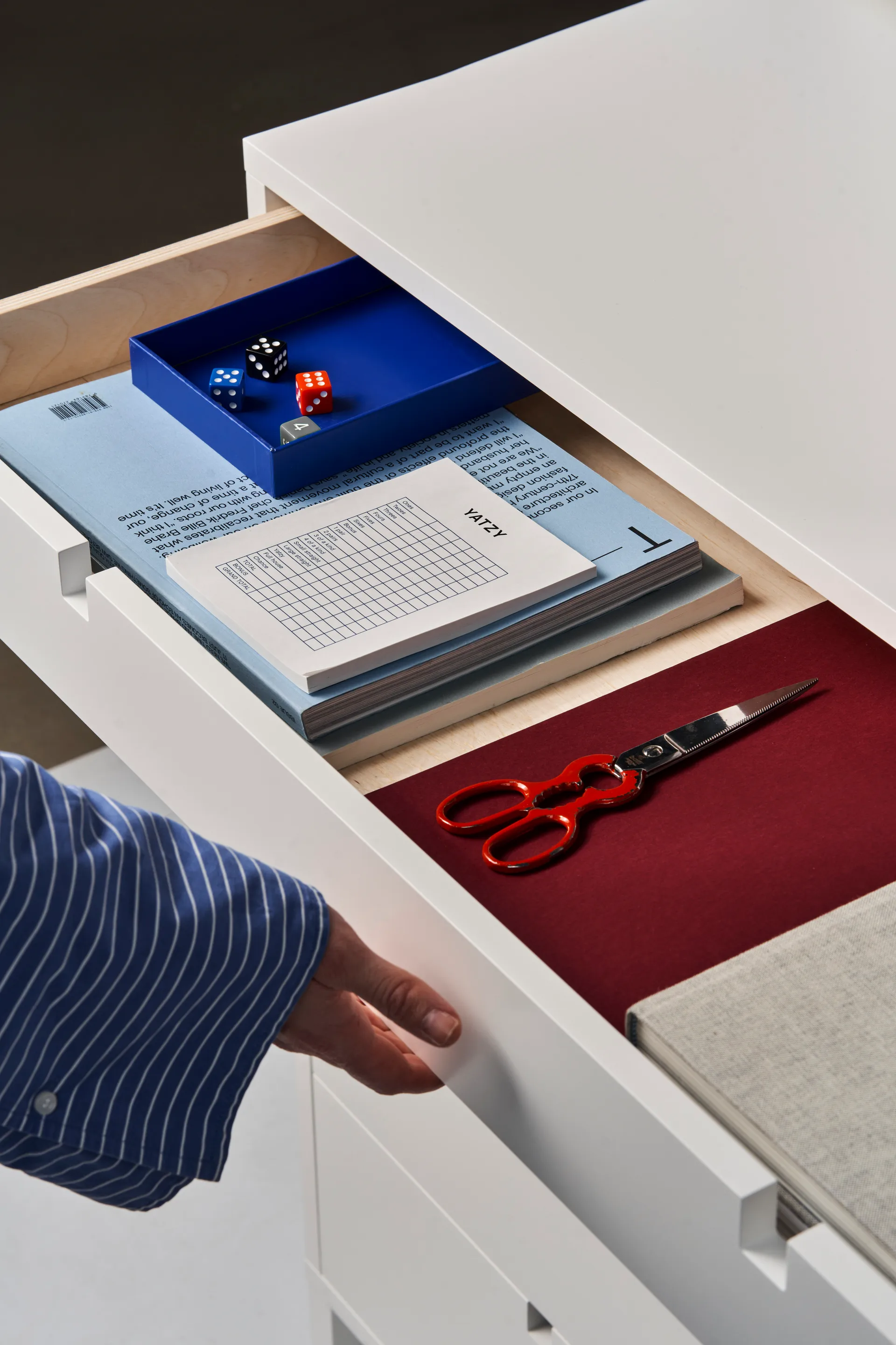 Square kommode 5 skuffer, Hvid 1898