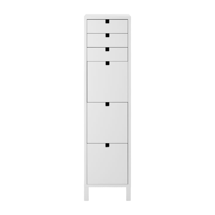 Square kommode smal 6 skuffer - Hvid - 1898