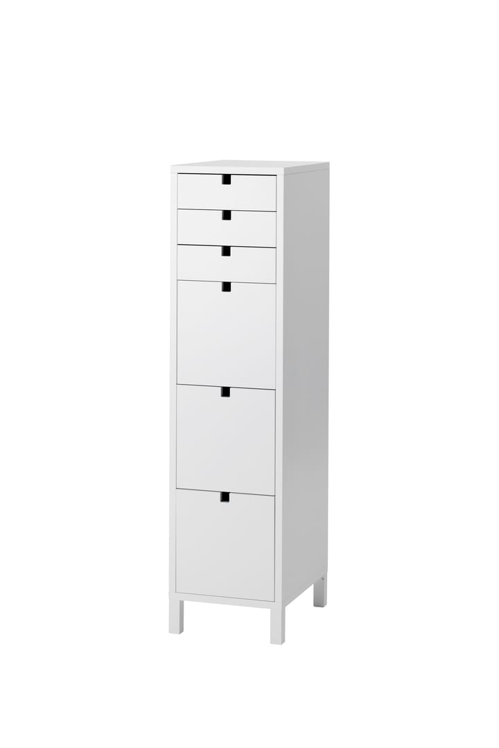 Square kommode smal 6 skuffer, Hvid 1898