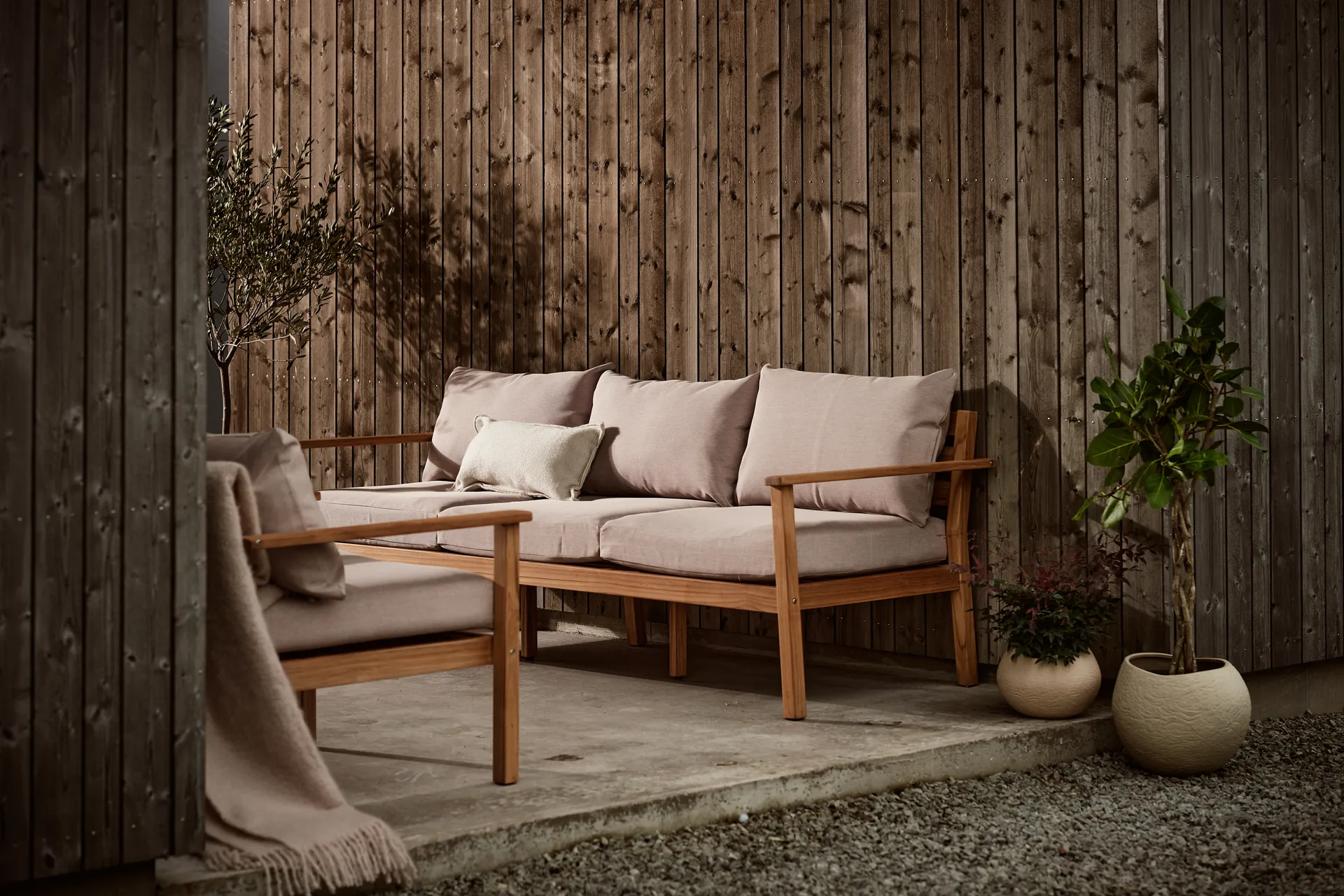Stockaryd 3-personers sofa teak/beige,  1898