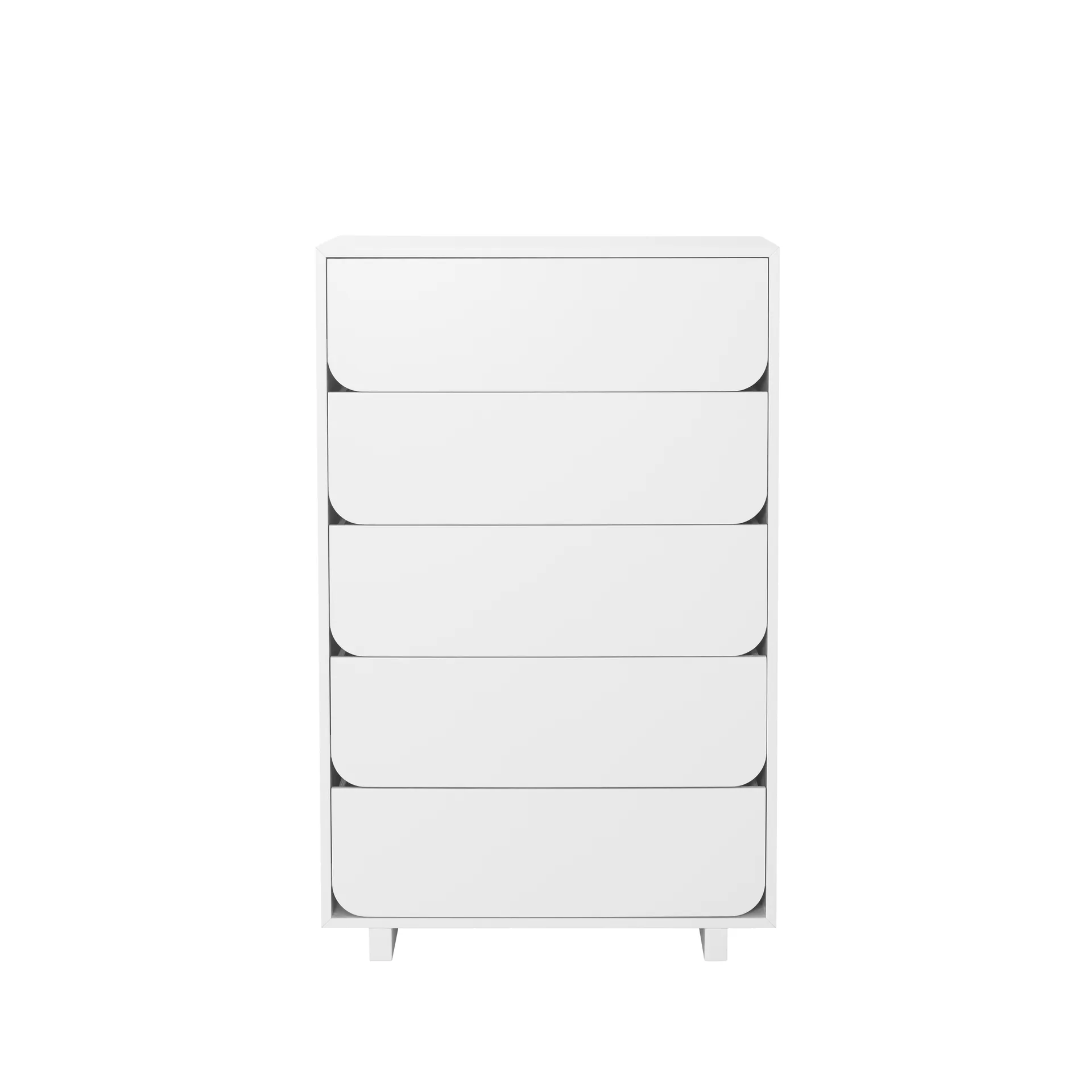 Vidja høj kommode, hvid lak, 5 skuffer 1898