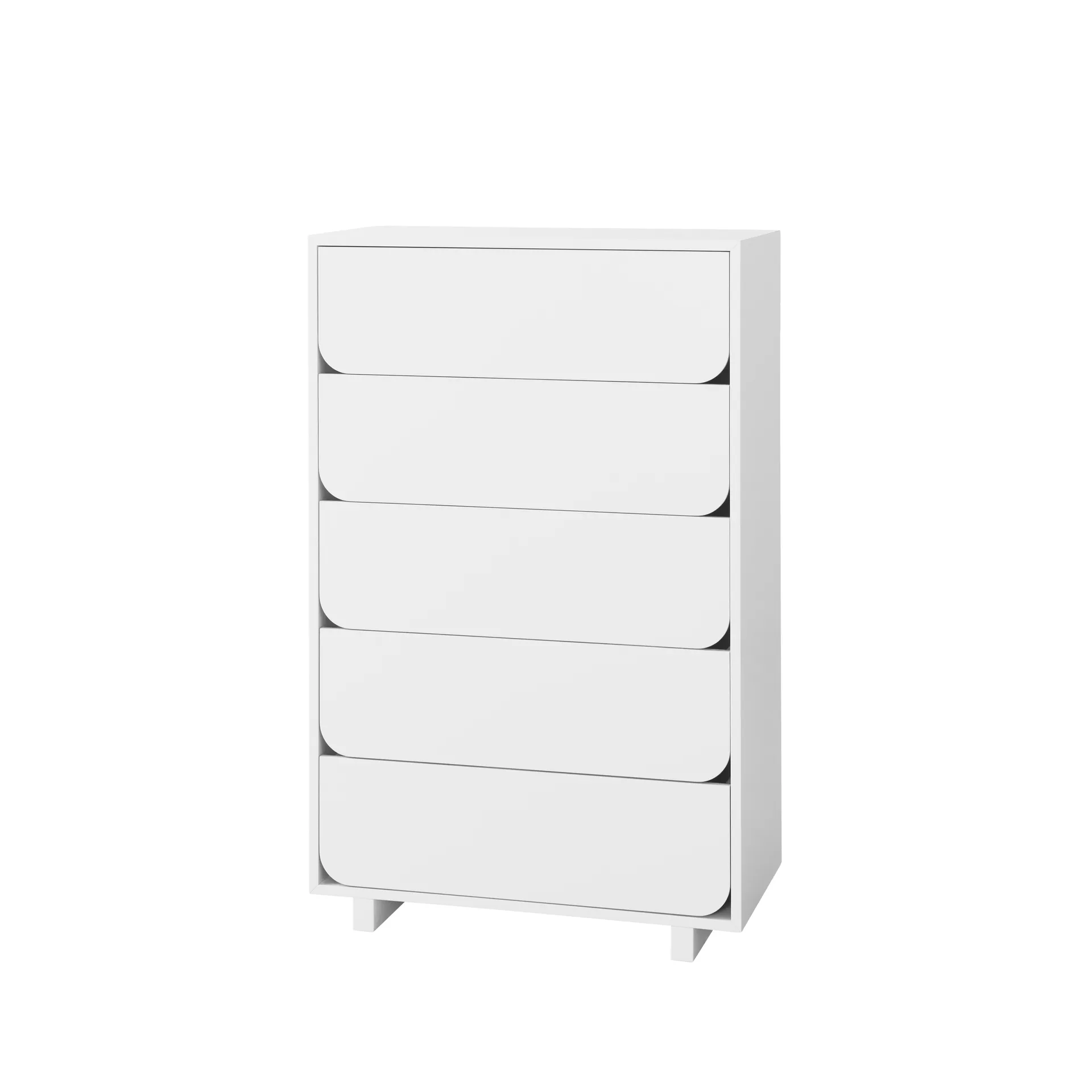 Vidja høj kommode, hvid lak, 5 skuffer 1898