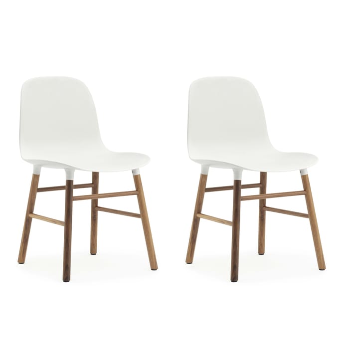 Form Chair stol valnøddeben pakke med to styk 2-pak - hvid-valnød - Normann Copenhagen
