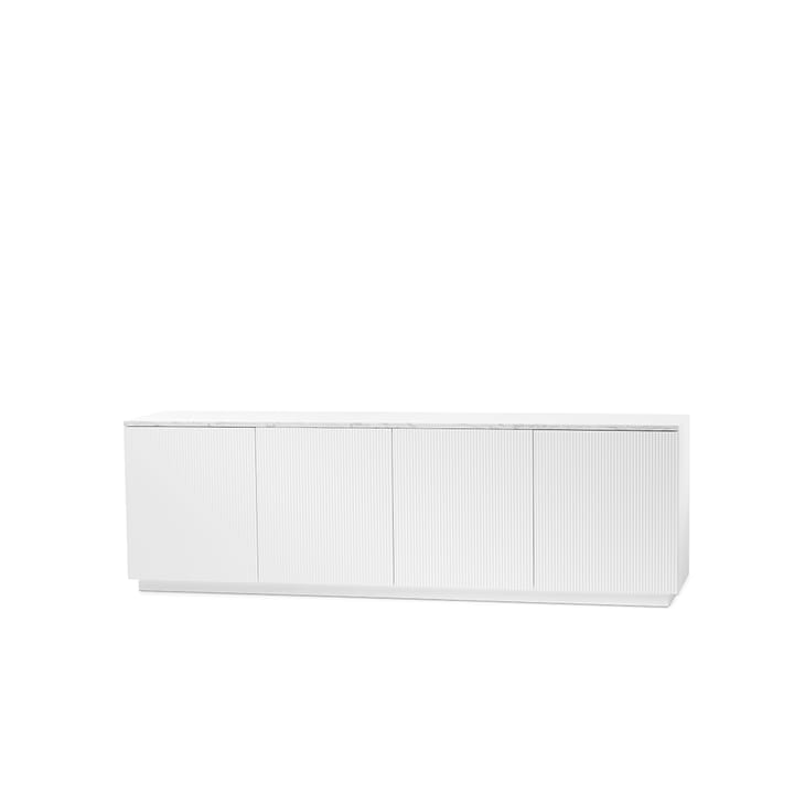 Beam sideboard - hvid lak, hvid sokkel, topplade i carrara marmor - A2