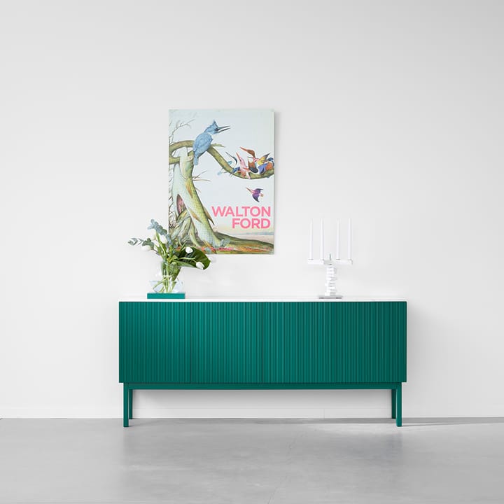 Beam sideboard - hvid lak, hvid sokkel, topplade i carrara marmor - A2