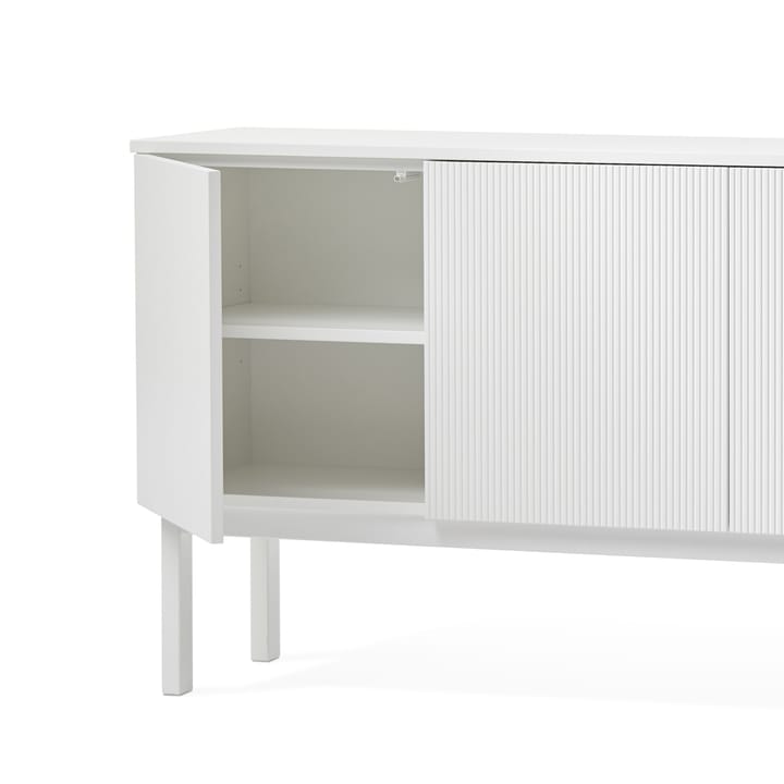 Beam sideboard - hvid lak, hvid sokkel, topplade i carrara marmor - A2