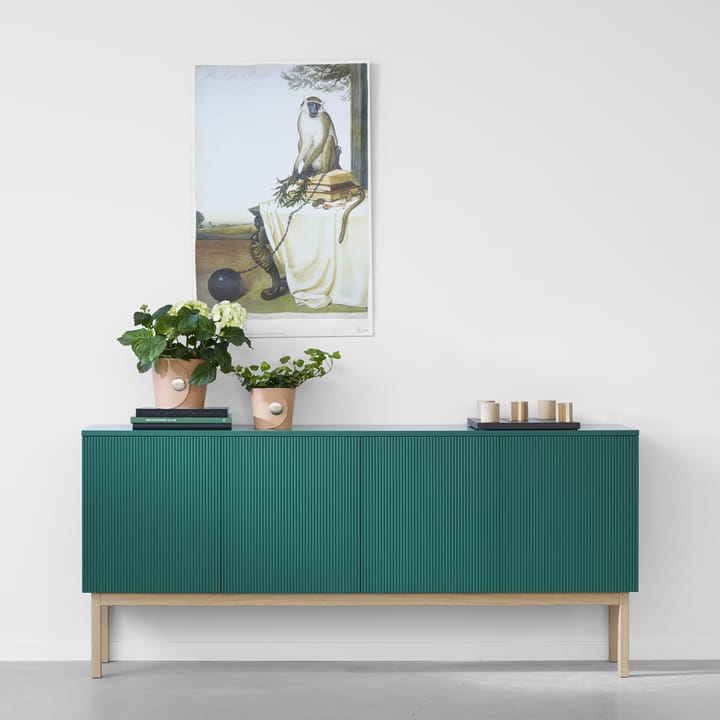 Beam sideboard - hvid lak, hvid sokkel, topplade i carrara marmor - A2