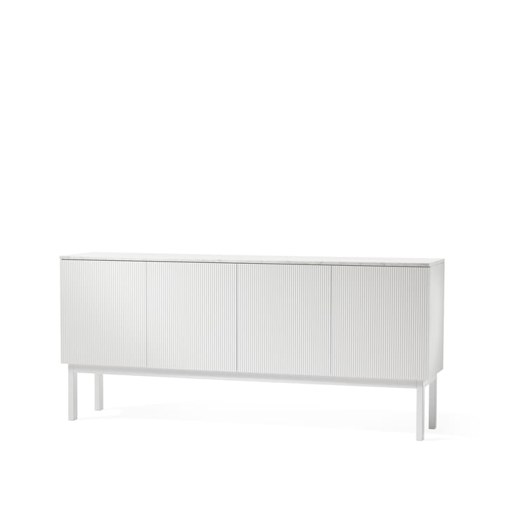 Beam sideboard - hvid lak, hvidt understel, topplade i carrara marmor - A2
