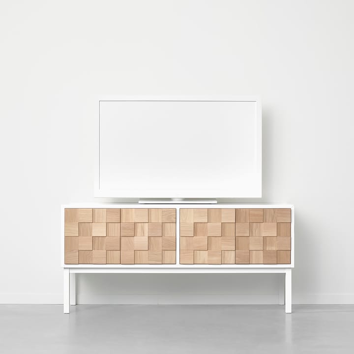 Collect 2016 TV-bord med ben, Hvidolieret egetræ/Hvid A2